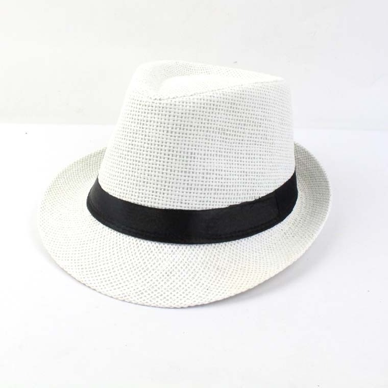 Wholesale cheap customized ribbon gentlemanly men straw fedora hats