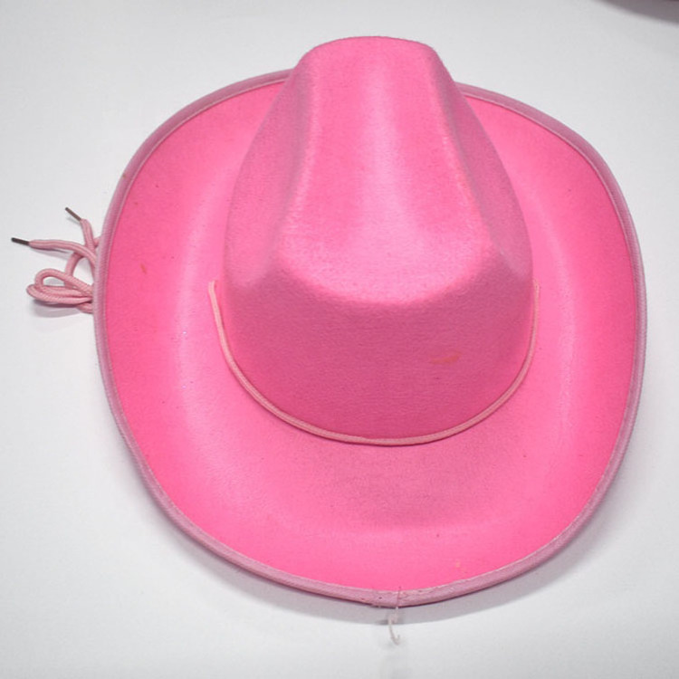 Halloween decoration party hat waterproof light up cowboy hat pink