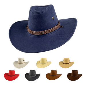 Wholesale vintage western cowgirl hats plain custom suede cowboy hat for adult