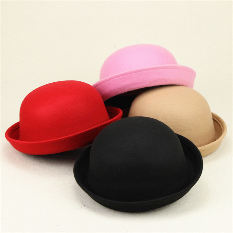 Wholesale stylish customized felt round hat custom womens fedora hat