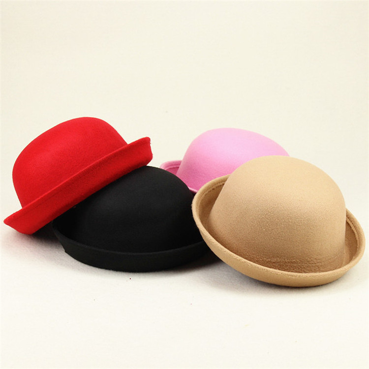 Wholesale stylish customized felt round hat custom womens fedora hat