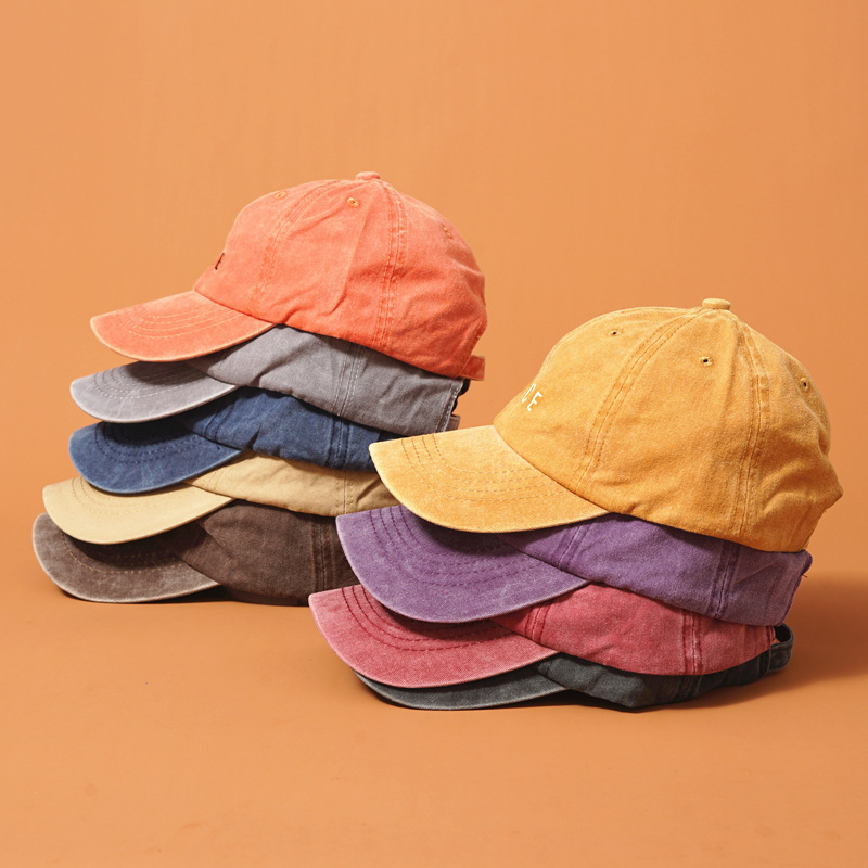 Washed cotton vintage 6 panel dad hat custom logo golf baseball cap for men women