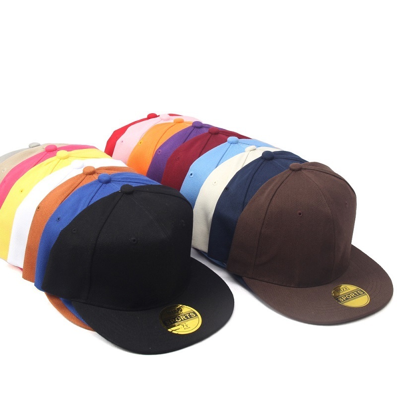 Adjustable Flat Hip Hop Hats Plain 6 Panel Blank Custom Snapback Caps Hat with Embroidery Logo