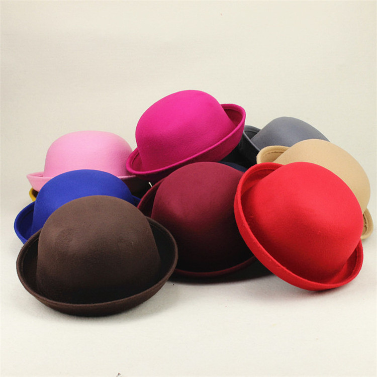 Wholesale stylish customized felt round hat custom womens fedora hat