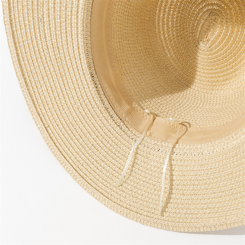 Wholesale beach panama hats custom summer women men bulk paper straw hat