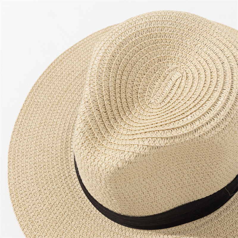 Wholesale beach panama hats custom summer women men bulk paper straw hat