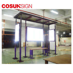 Prefab Metal Solar Bus Stop Shelter OEM Design Solar Bus Stop Shelter Modular Metal Solar Bus Stop Shelter