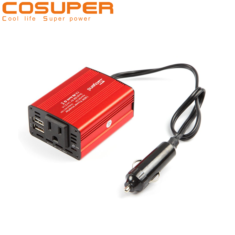 Portable intelligent 150W Car Power Inverter Charger DC 12V to 110V AC with Dual USB Charger