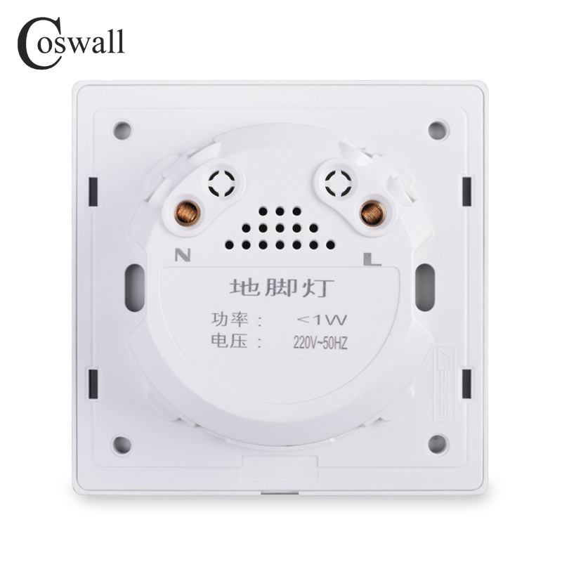 COSWALL Luxury Glass Panel Footlights Wall Step Light Switch Electric Interruptor