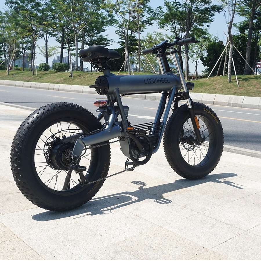 Coswheel 500w 48v 15AH Lithium Battery Ebike Long Range 20 Inch Fat Tire Electric For Adult