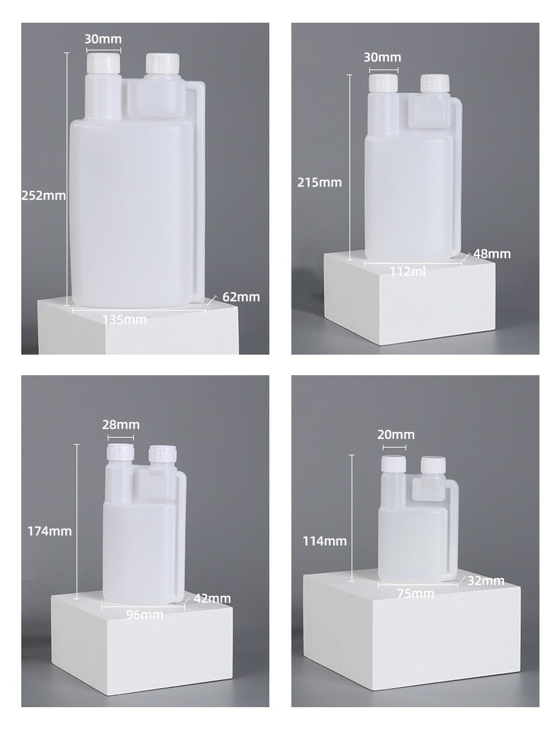 28/410  HDPE Plastic Dispenser Double Dosing Twin Neck Bottle Plastic Dual Chamber Bottle