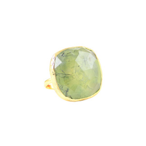 Natural Gemstone Light Green Grape Color 925 Sterling Silver Crystal Quartz Prehnite Stone Ring for Woman fashion jewelry