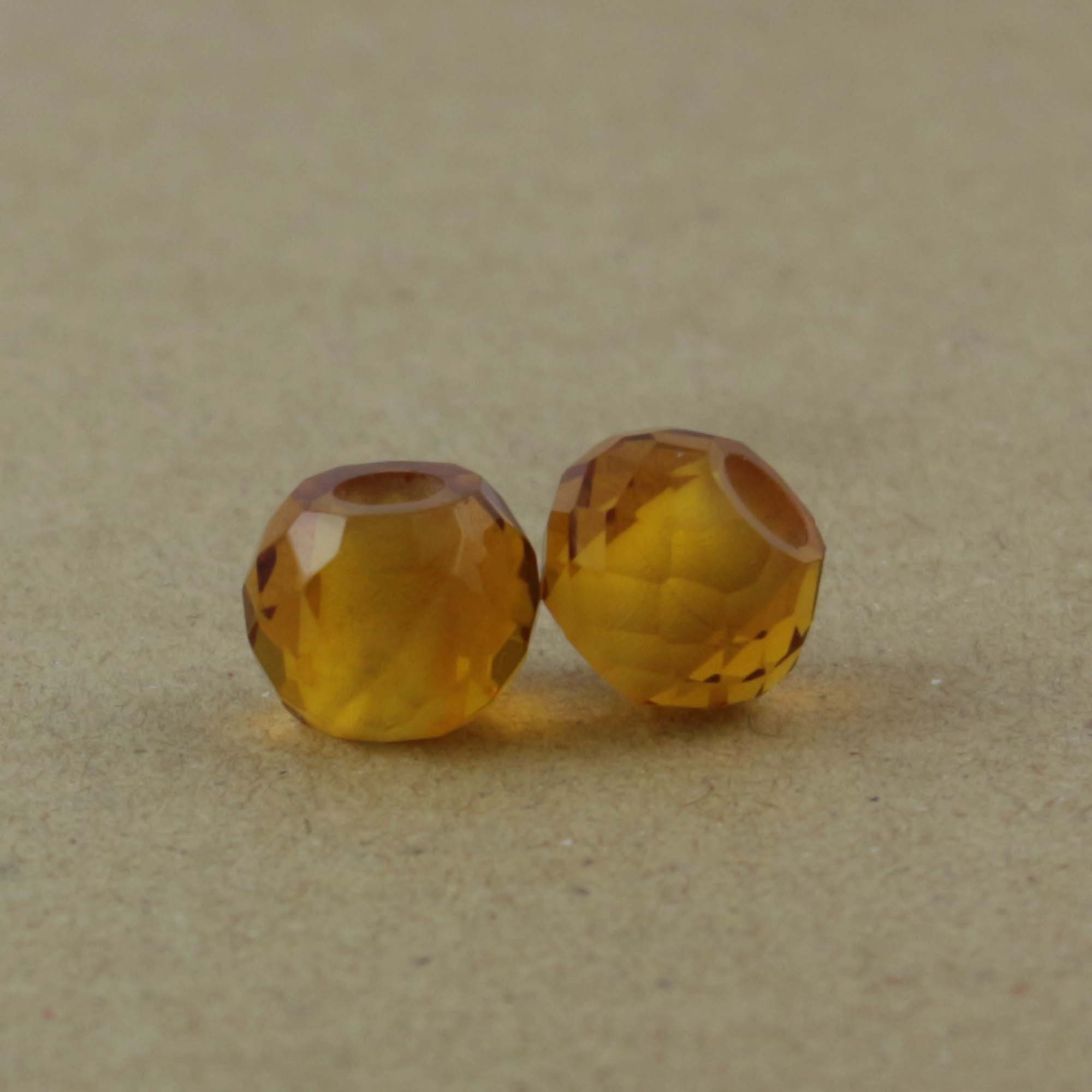 citrine hydro rondelle Faceted gemstone handmade big hole beads