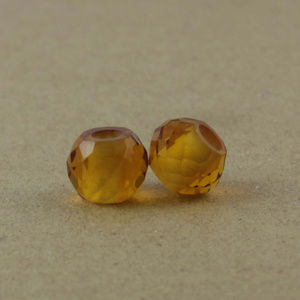 citrine hydro rondelle Faceted gemstone handmade big hole beads