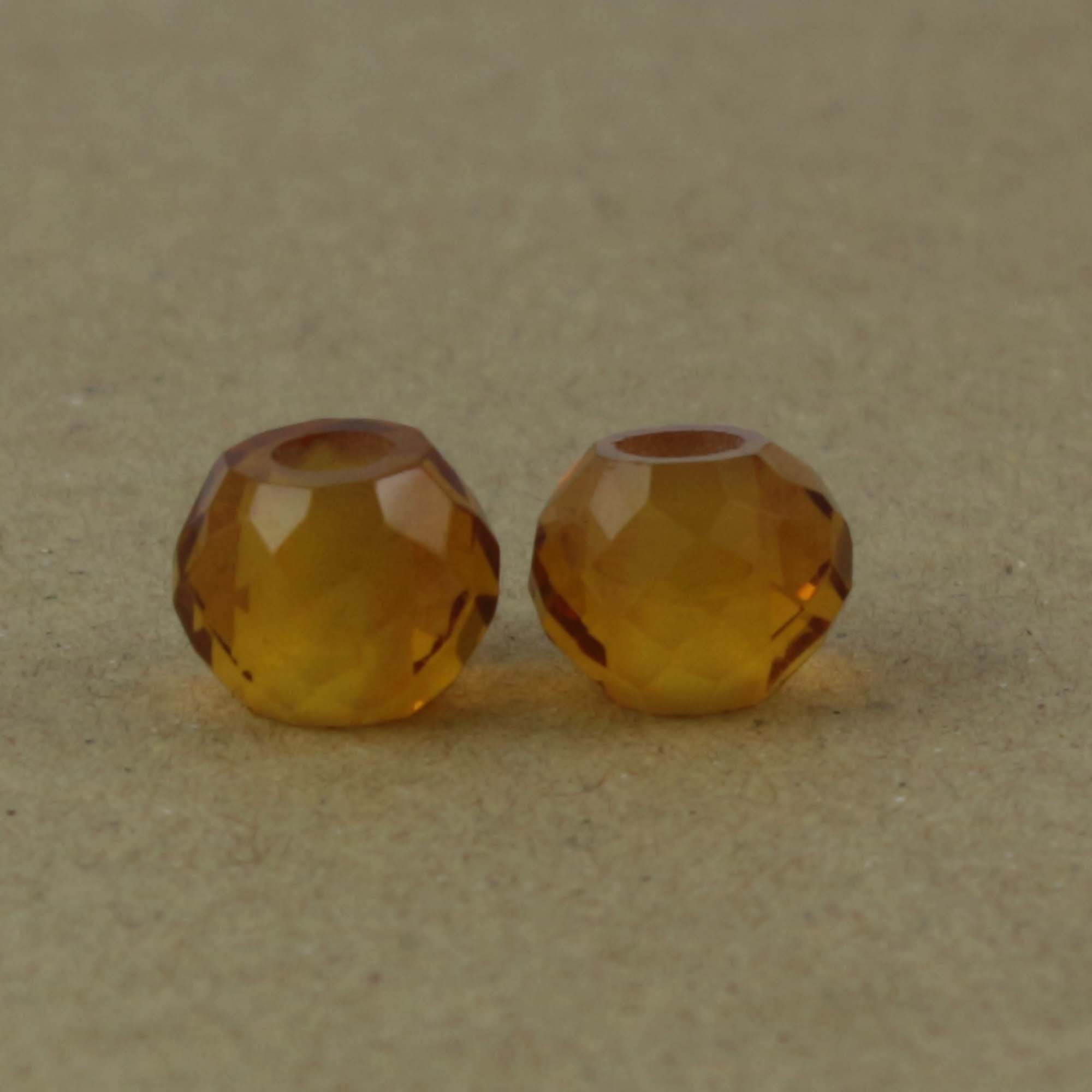 citrine hydro rondelle Faceted gemstone handmade big hole beads