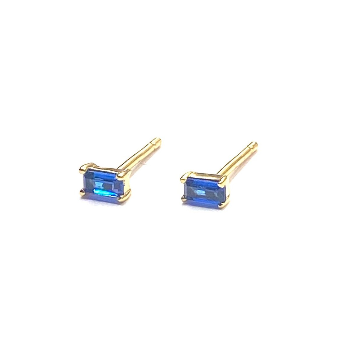 925 Sterling Silver tanzanite baguette Cut Blue Diamond Fine Jewelry Post Earrings