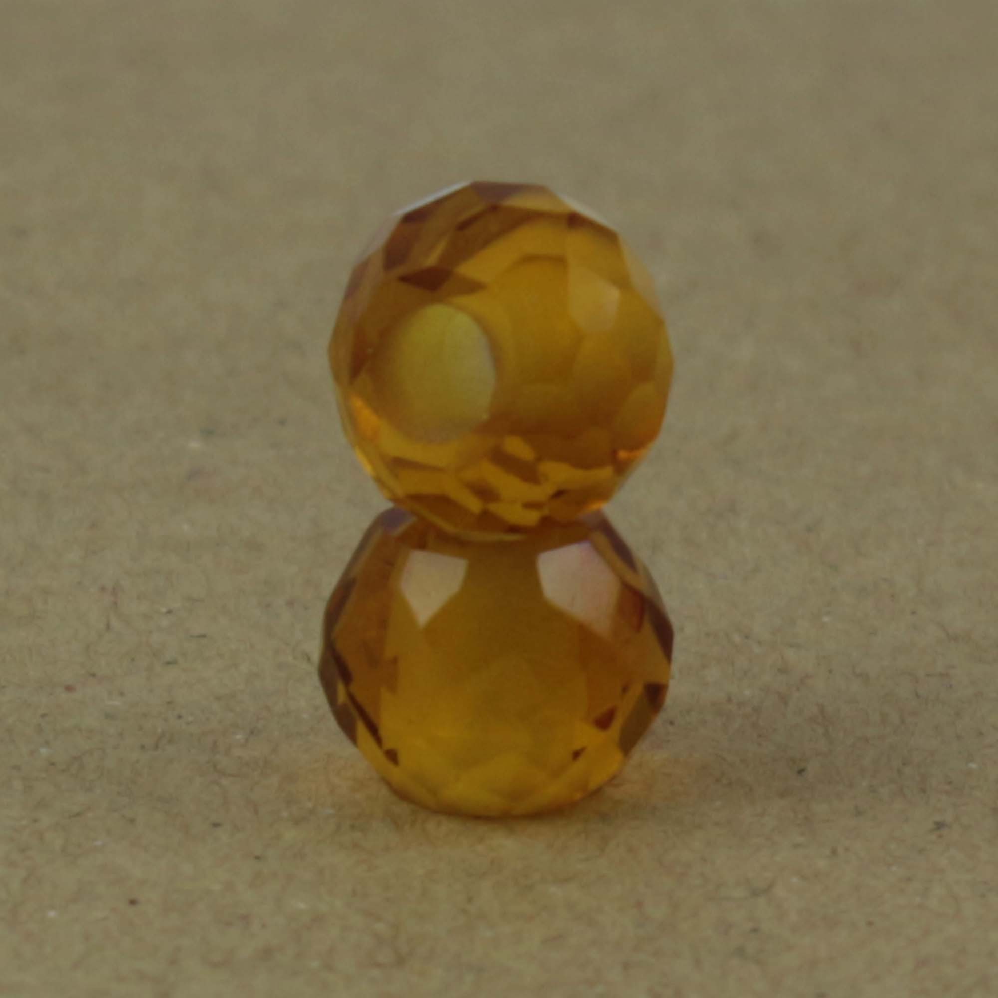 citrine hydro rondelle Faceted gemstone handmade big hole beads