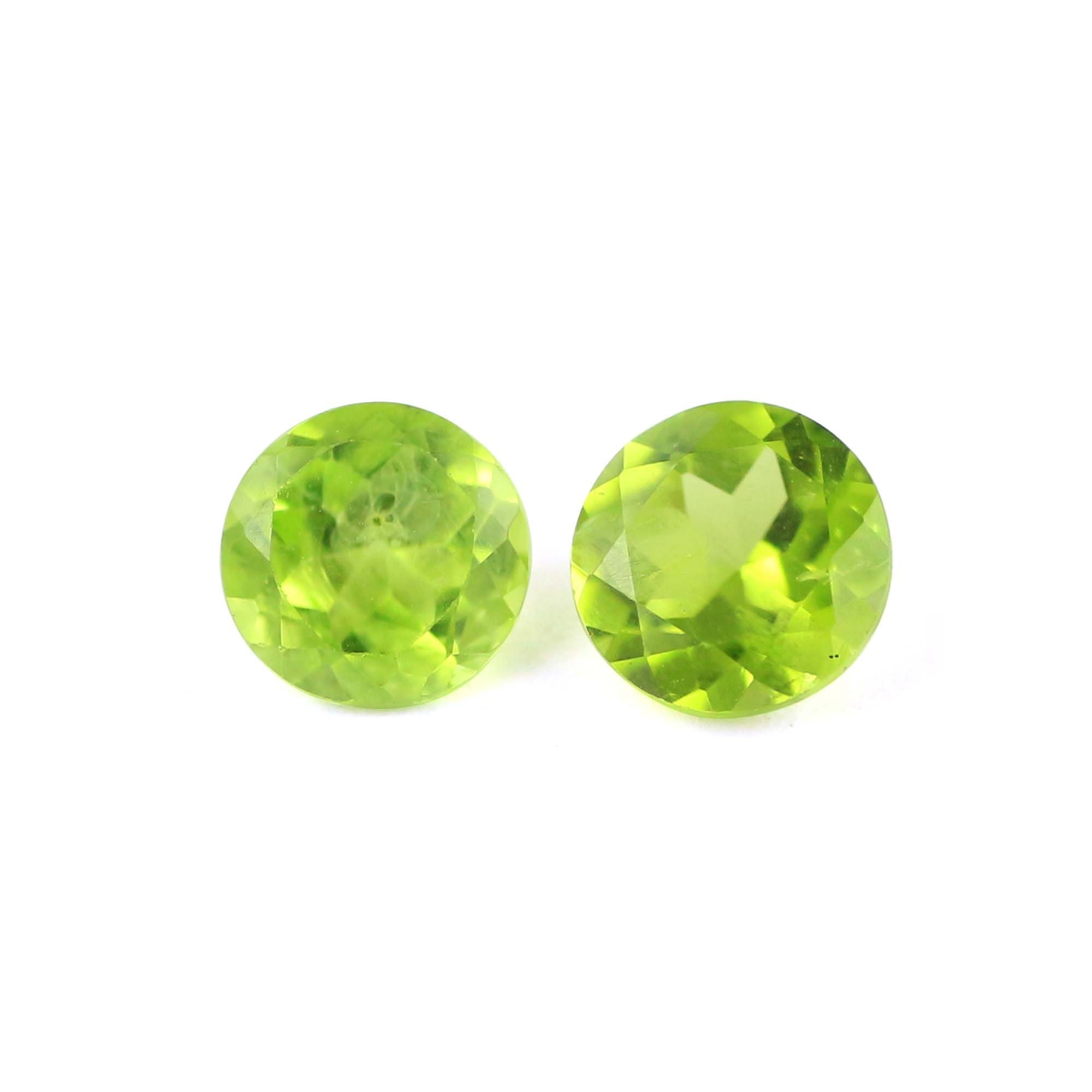 Natural Apple Green High Clarity Peridot Faceted Round Cut Birth Gemstone Healing Crystal Loose Stone Jewelry Making