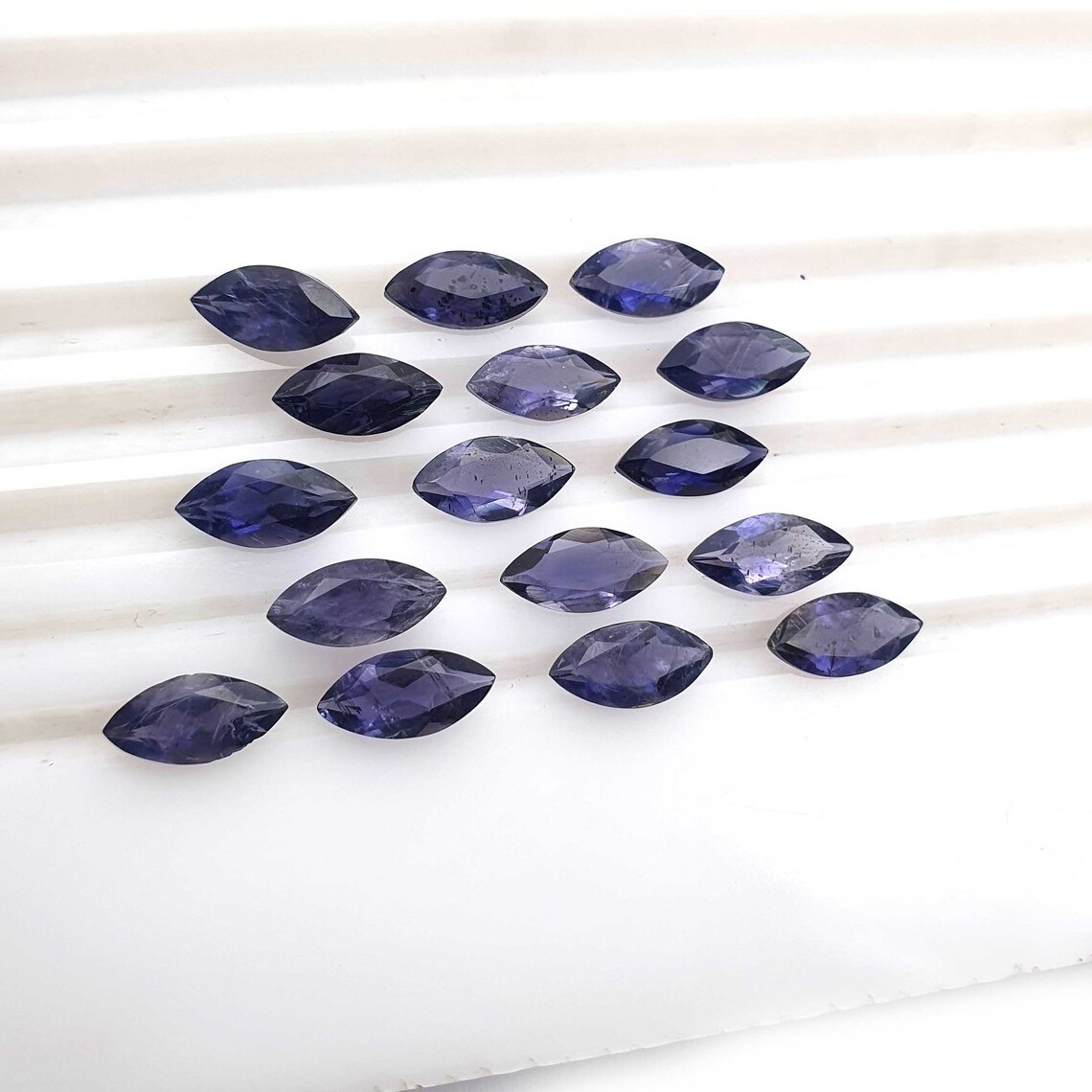 Marquise cut blue iolite gemstone brilliant cut faceted loose gemstone for making jewelry healing crystal polished cut stone