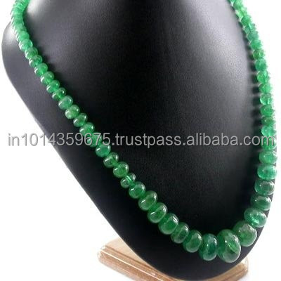 Natural Emerald Multi Strand Bead Necklace