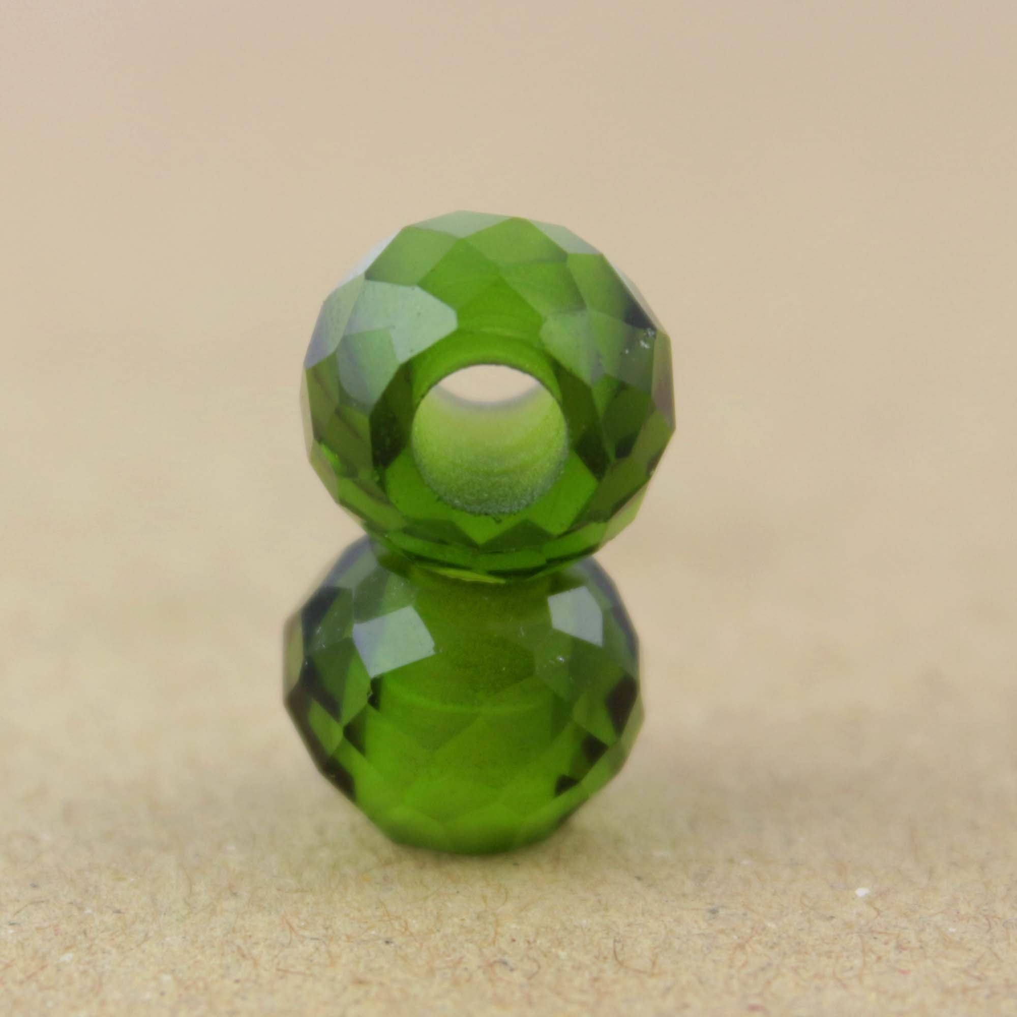 Peridot hydro rondelle Faceted gemstone  crystals healing stones handmade big hole crystals beads