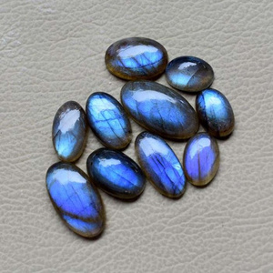 Labradorite natural Stone oval cabochon jewelry beads fire Blue Flash Gemstone