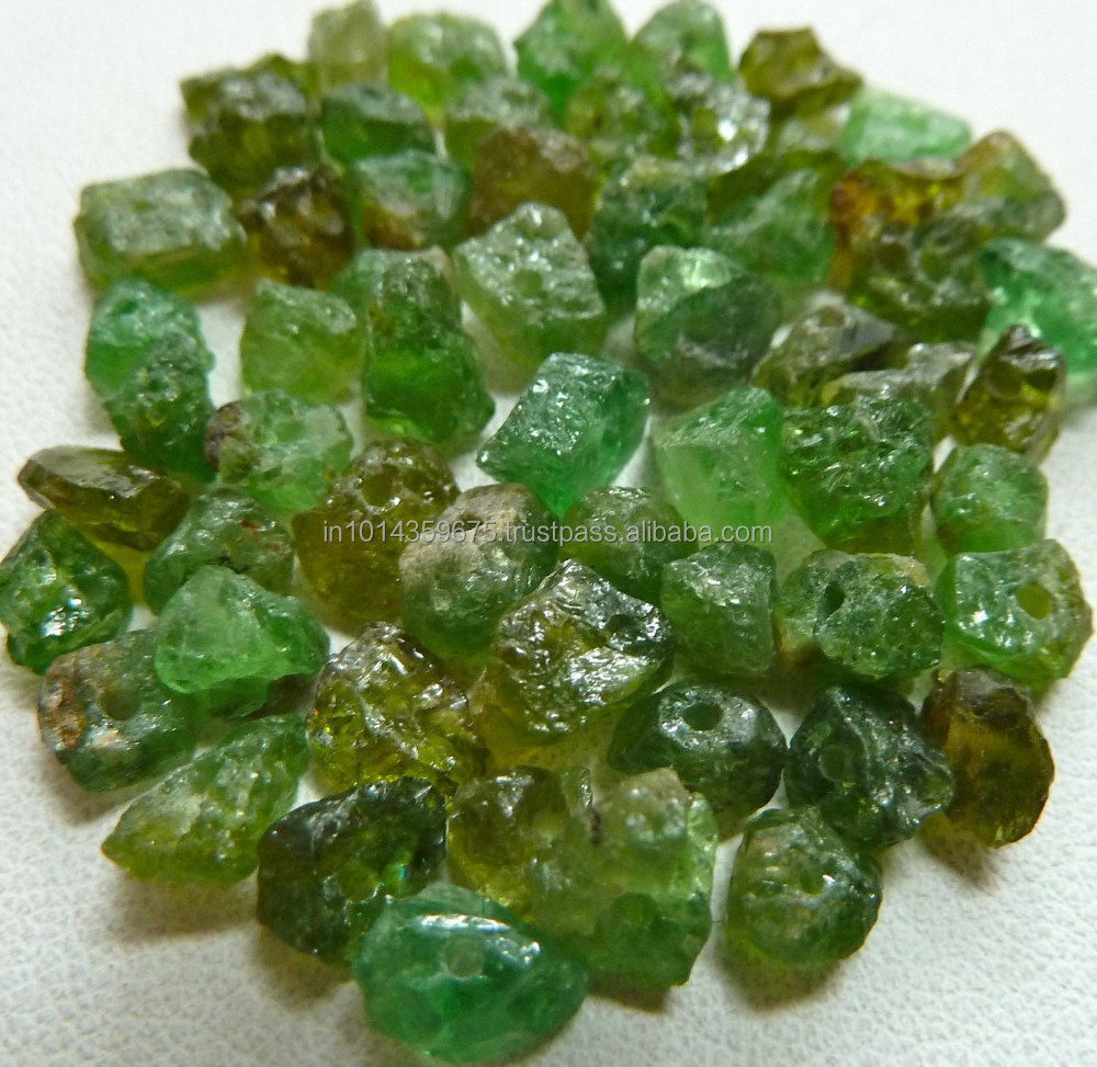 Material Stones Green Garnet Gemstone Rough Raw