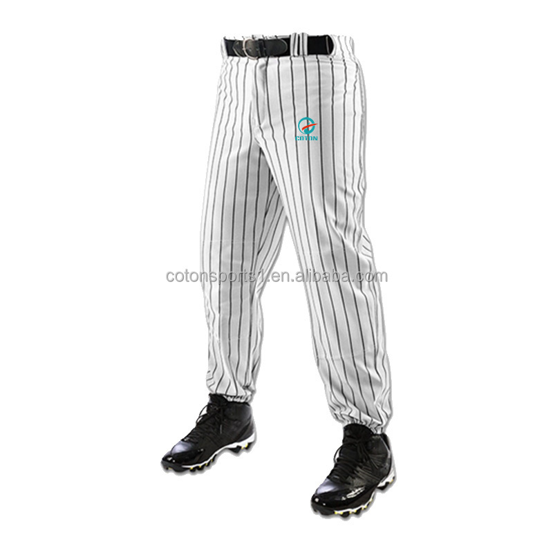 Custom Baseball wear team Training Pants Belt 3/4 Baseball Sliding Pants Professional Pinstripe men Baseball Pants