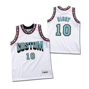 high quality low MOQ Embroidery Sublimation Printing philippines nets Blank Mesh fabric Reversible basketball jersey