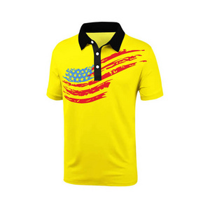 Custom 3 button yellow and black zipper mockup polo shirt with logo