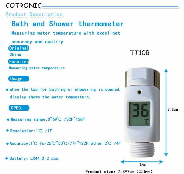 Baby Water Thermometer Digital LED Display Shower Thermometer