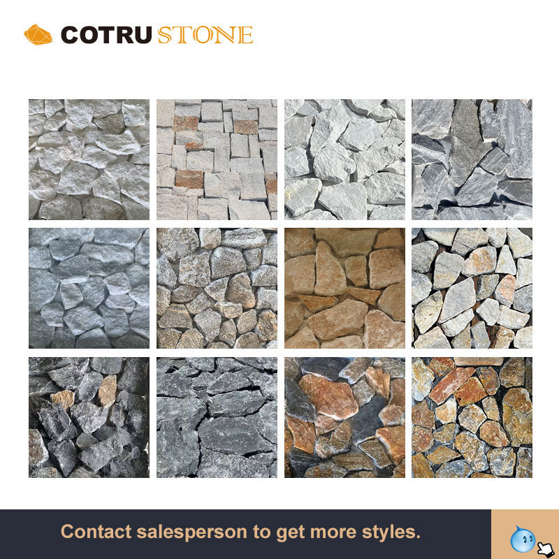 Exterior Natural Slate Culture Stone  White Crystal Quartzite Cladding Stack Stone Panel For Wall Decoration Face Natural