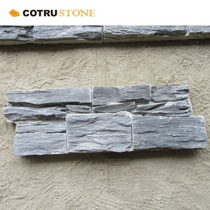 Exterior Wall Veneer Panels Natural Slate Tiles Wall Cladding Culture Stone Black Slate Stone For Exterior Wall House Decor