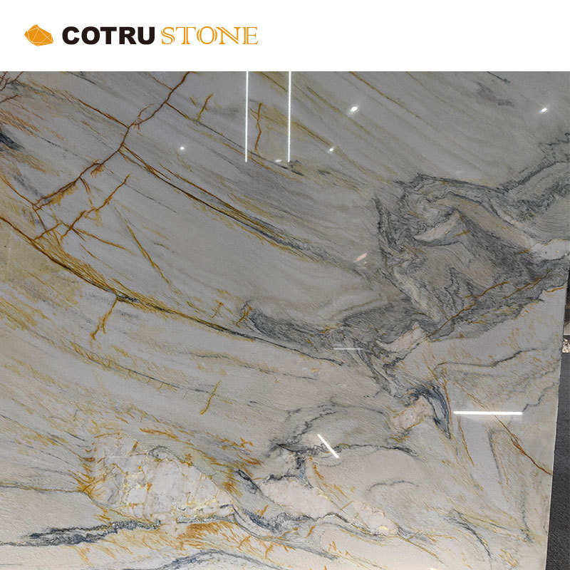 High Quality Modern Natural Stone Slabs Interior tile Stone Slab brazil quartzite Fusion Beige marble decor stone Countertops