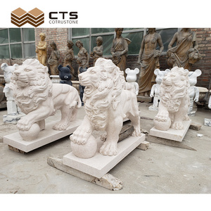 Lion Statues without Pedestal Best Price in Stock Garden Decorative Outdoor Marble Statues