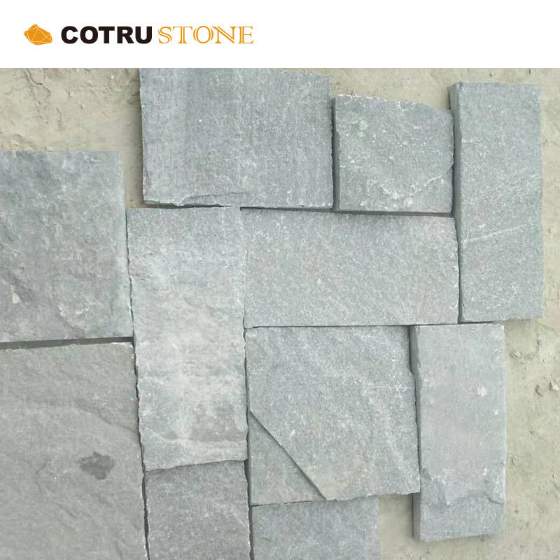 Exterior Veneer Slate Stone Panel Natural Stone Tiles Wall Cladding Blue Quartzite Culture Stone For Fireplace And Exterior Wall