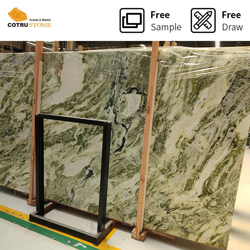 Natural Beauty Stone New Ice Green Emerald Marble Slabs Polished Emerald Essence Marble For Lobby Feature Wall Design Verde Home