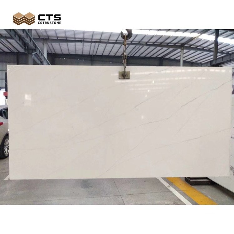 Cheap M2 Price Resin Epoxy Polished Surface Carrera White Panel Quartz Stone Sheets Tiles For Floor