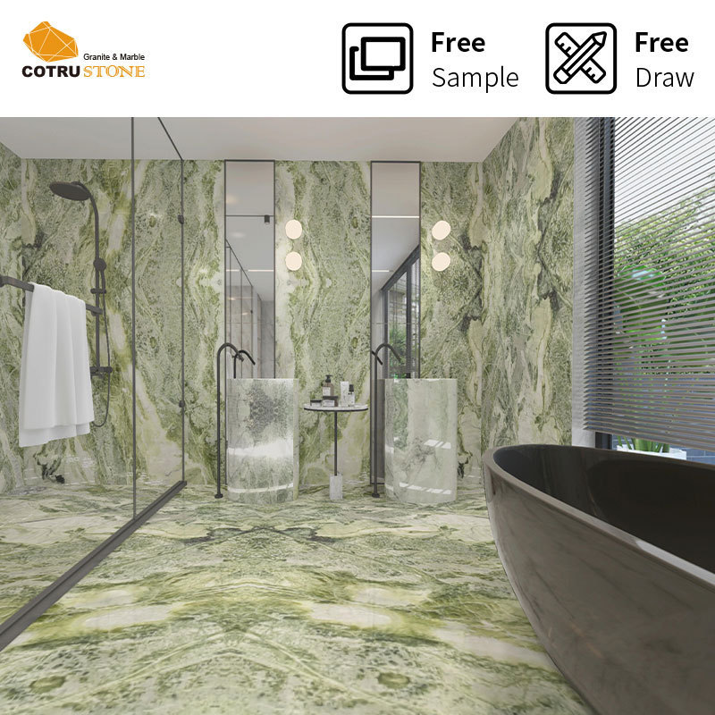 Natural Beauty Stone New Ice Green Emerald Marble Slabs Polished Emerald Essence Marble For Lobby Feature Wall Design Verde Home