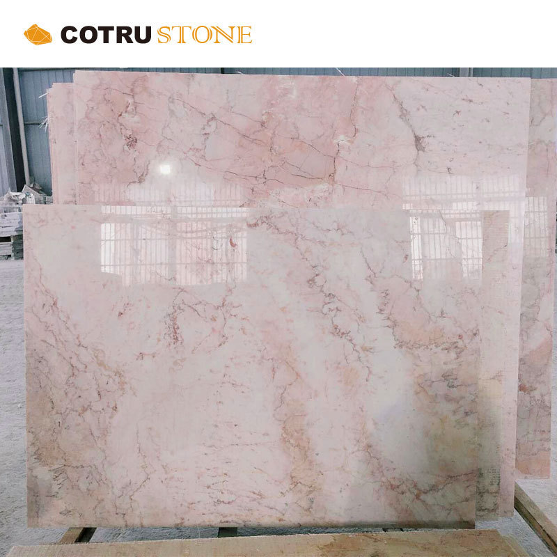 Cream Rose Pink Marble Tiles Soft Fancy Color Light Pink Bianco Nature  marble Slabs