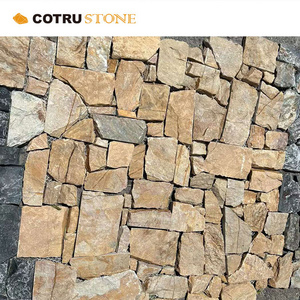 Decorative Wall Panels Slate Ledge Stone Natural Loose Flagstone Culture Rusty Yellow Golden Culture Stone For Outdoor