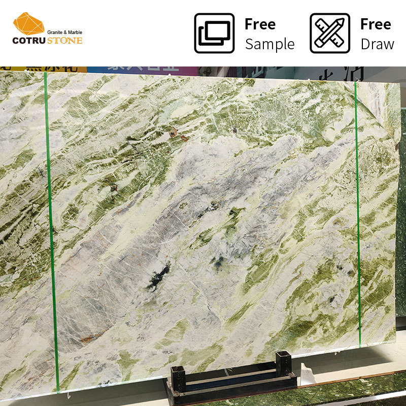 Natural Beauty Stone New Ice Green Emerald Marble Slabs Polished Emerald Essence Marble For Lobby Feature Wall Design Verde Home