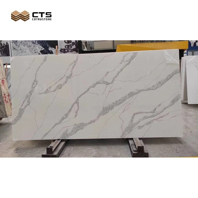 Cheap Price Supplier Polished 3.2m 1.6m Artificial Calacatta Stone Gold Modern Quartz Big Slab For Hotel