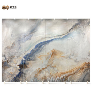 Cheap Indoor Project Artificial Colorful Marble Look Painting Sintered Porcelain Stone Slab Manufacturer