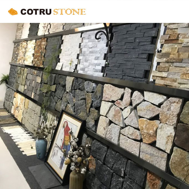 Exterior wall Culture Stone Random Shape Panels Tiles Light Grey Wall Cladding Slate Stone for Fireplace and Exterior Walls