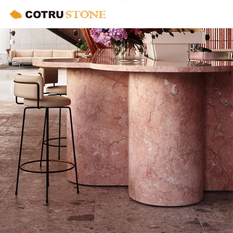 Cream Rose Pink Marble Tiles Soft Fancy Color Light Pink Bianco Nature  marble Slabs