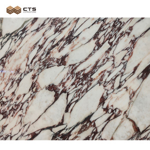 New Luxury Style Itaian Calacatta White Marble Slab Red Veins Natural Stone Slabs Counter Top