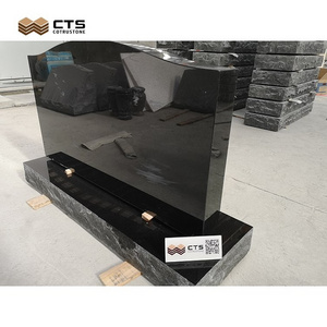 Wholesale Cemetery Graves Design American Style Headstone Polished Indian Black Granite Monument