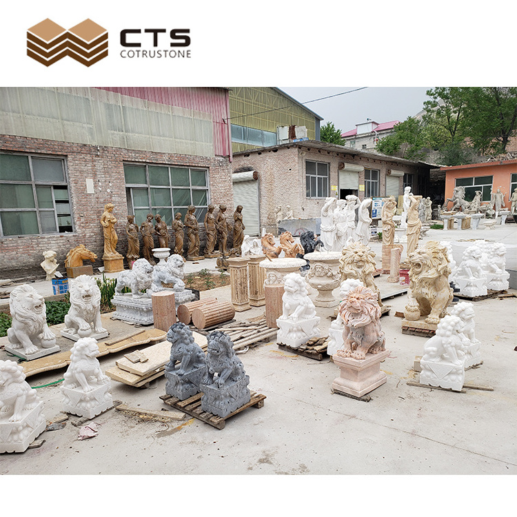 Lion Statues without Pedestal Best Price in Stock Garden Decorative Outdoor Marble Statues