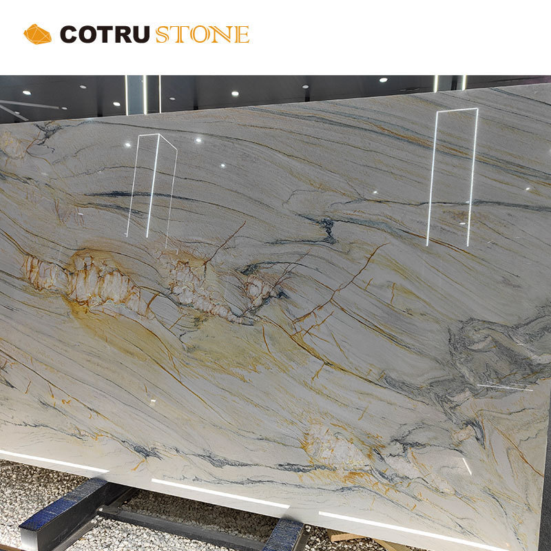 High Quality Modern Natural Stone Slabs Interior tile Stone Slab brazil quartzite Fusion Beige marble decor stone Countertops